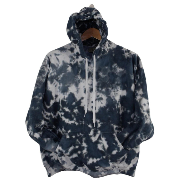 Gildan Tops - Unisex Grey and White Ice Tie Dye Hoodie